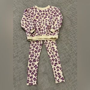 Zara Cream and Purple Kids Leggings Set